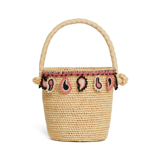 Alanui paisley-appliqué raffia basket bag LWMY002R24MAT0026184