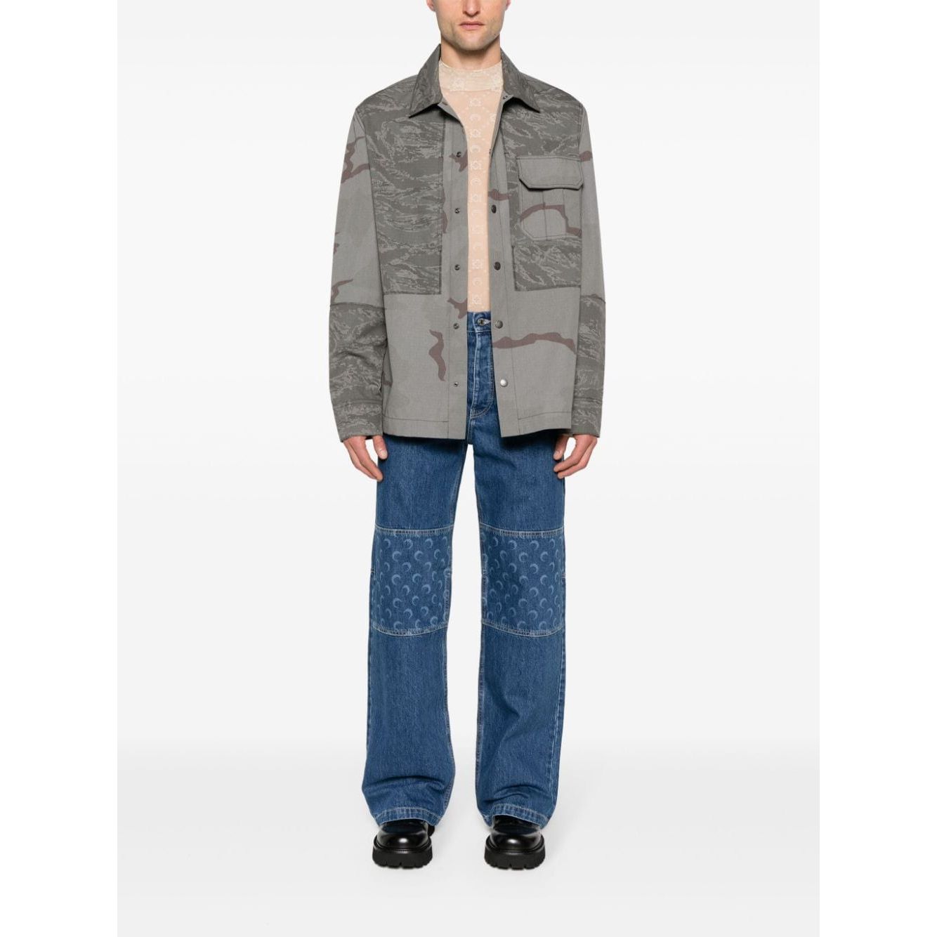 MARINE SERRE Coats Grey Jackets