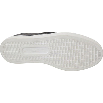 Dolce & Gabbana Gray Leather Flat Caiman Mens Loafers Shoes