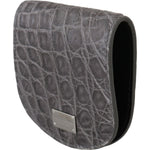 Dolce & Gabbana Exotic Gray Leather Condom Case Wallet Condom Case Dolce & Gabbana Dim Gray