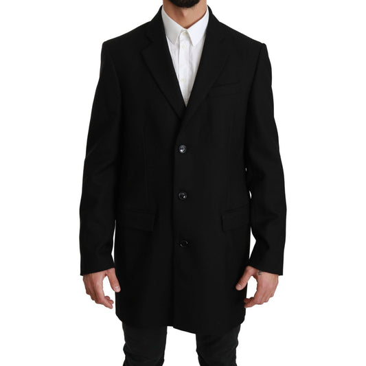 Dolce & Gabbana Black 100% Wool Jacket Coat Blazer Blazer Jacket