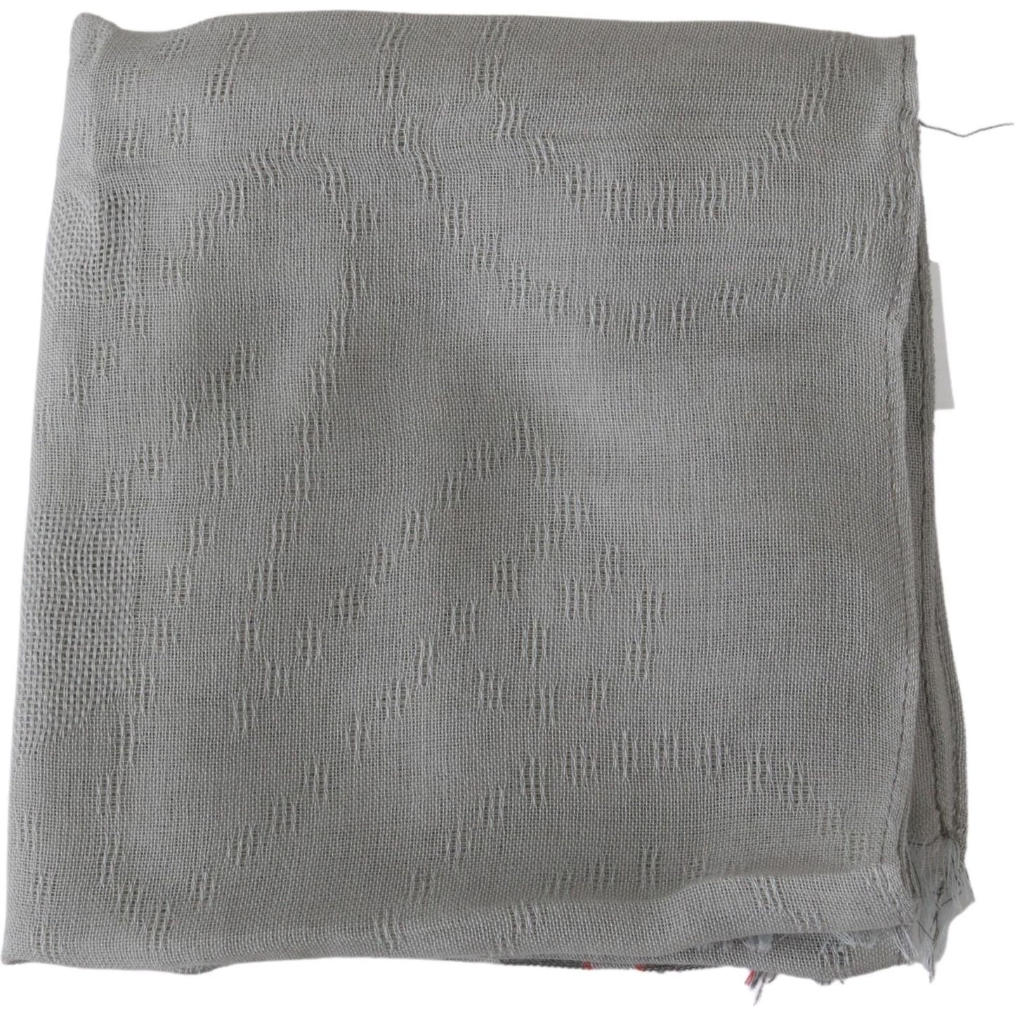 Costume National Gray Fringe Neck Wrap Cotton Scarf MS1525bg-1