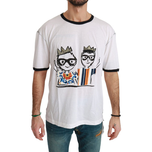 Dolce & Gabbana White Men Print #dgfamily Cotton T-shirt