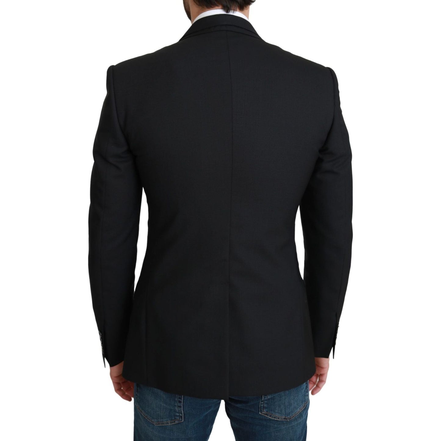 Dolce & Gabbana Black Single Breasted Formal Wool Blazer