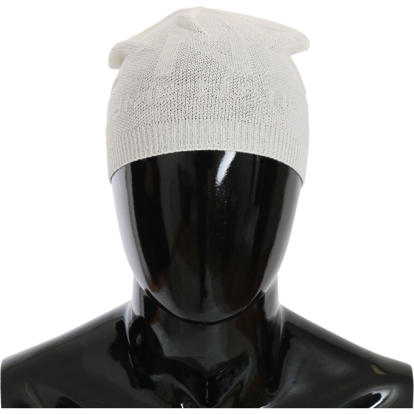Costume National Beanie White Wool Blend Branded Hat Costume National