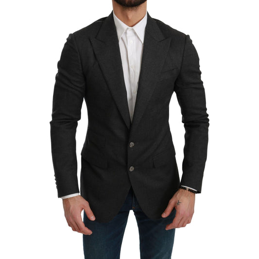 Dolce & Gabbana Gray NAPOLI Slim Fit Jacket Wool Blazer