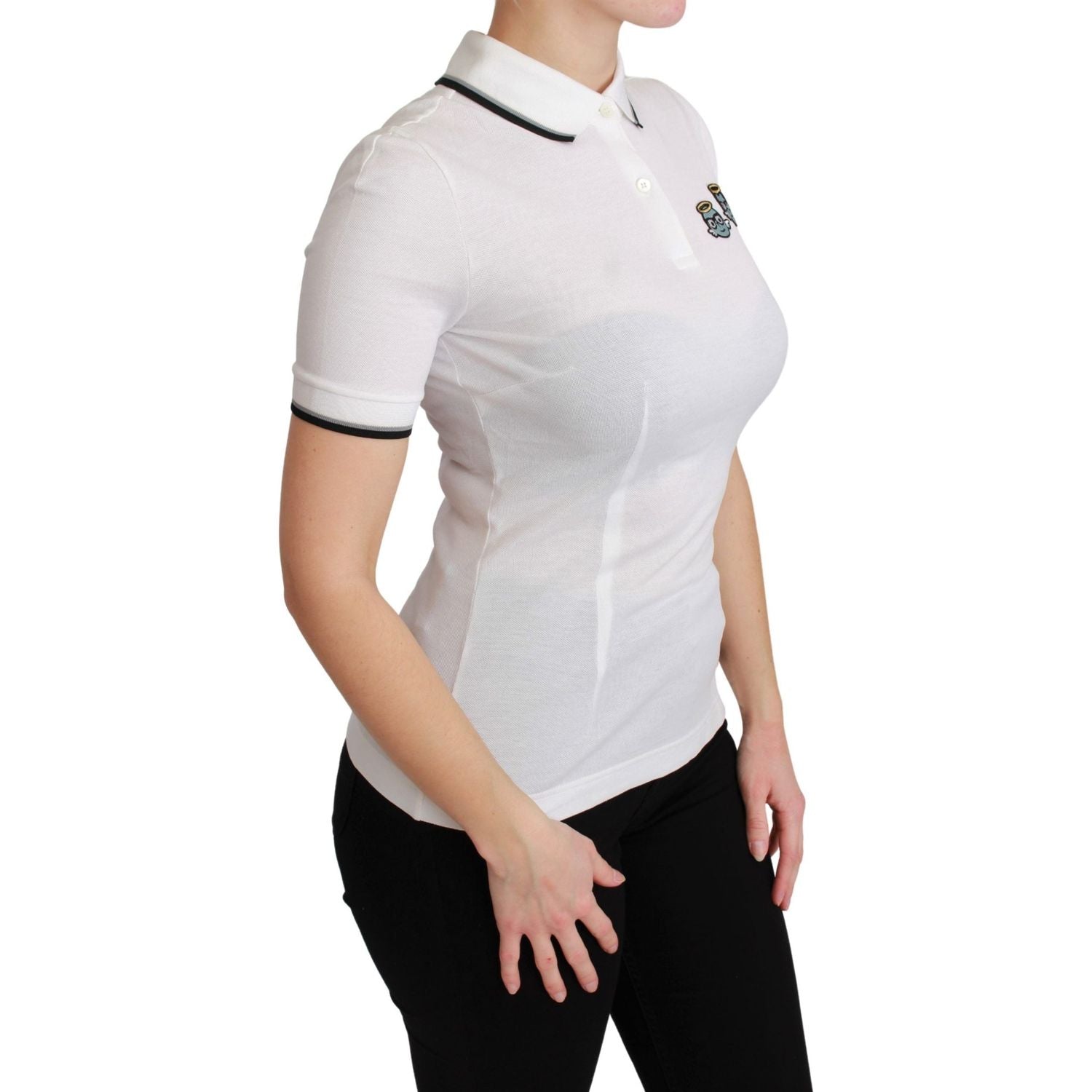 Dolce & Gabbana White Cotton Polo #dgfamily T-shirt