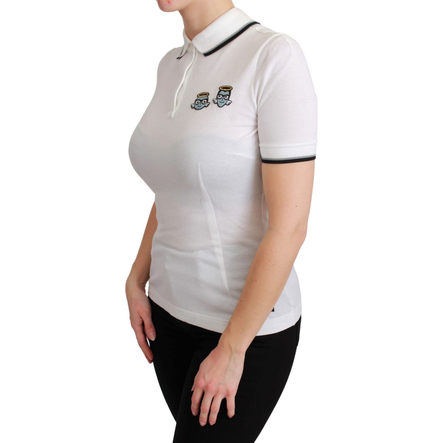 Dolce & Gabbana White Cotton Polo #dgfamily T-shirt