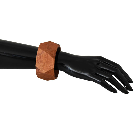 Costume National Brown Wooden Branded Bracelet SMY7038