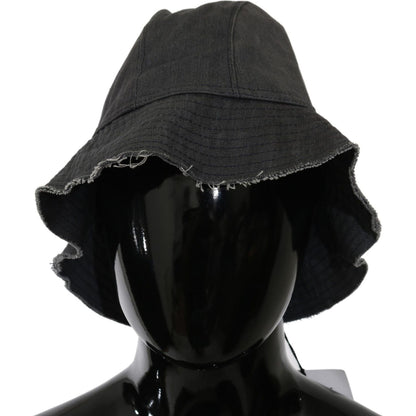 Costume National Black Washed Wide Brim Outdoor Bucket Hat