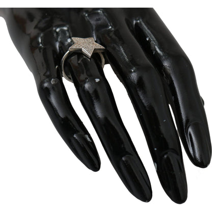 Nialaya Silver Womens Clear CZ Star 925 Ring Ring