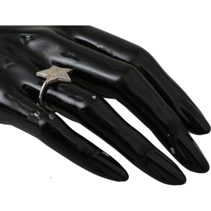 Nialaya Silver Womens Clear CZ Star 925 Ring Ring