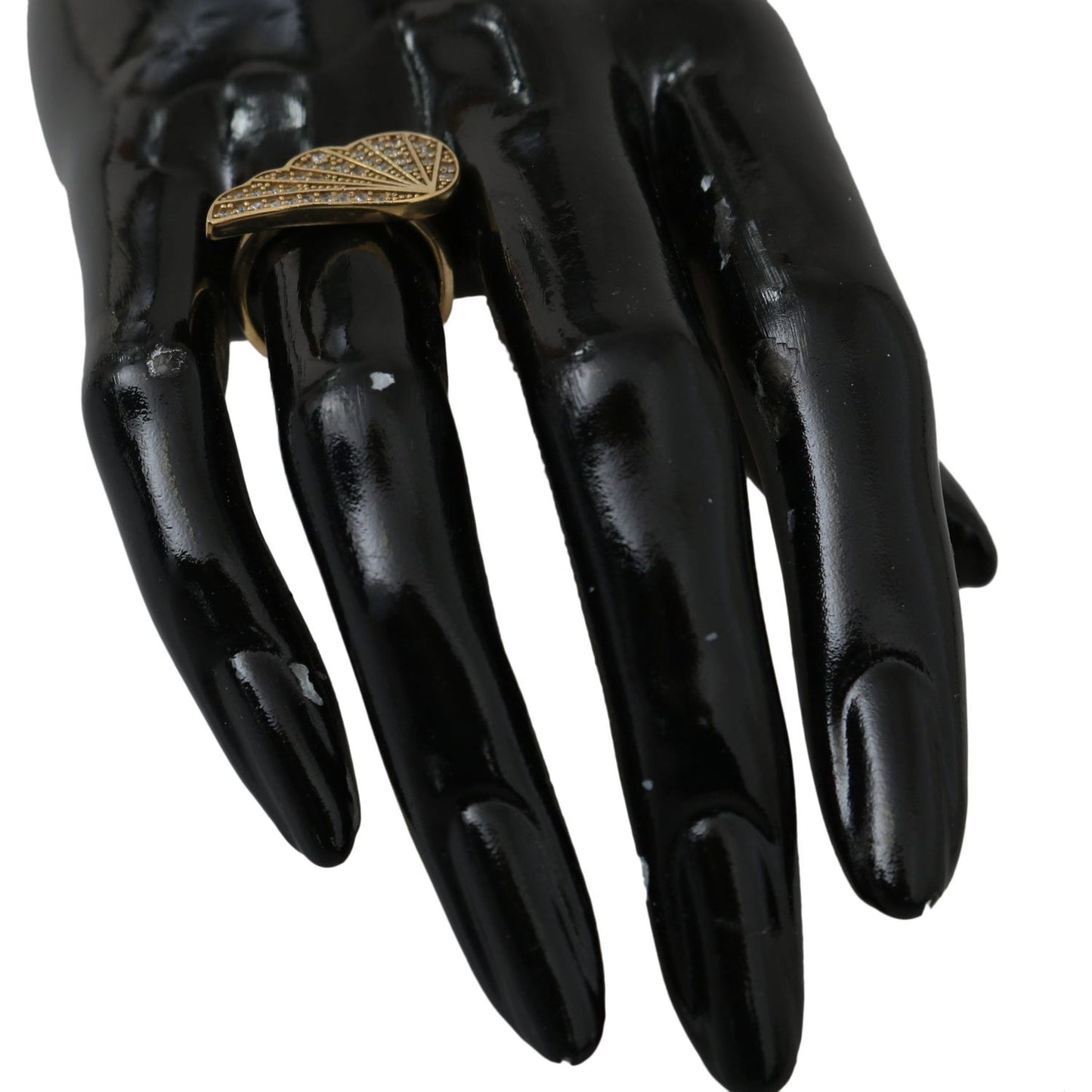 Nialaya Gold Wing Clear CZ 925 Silver Authentic Women Ring