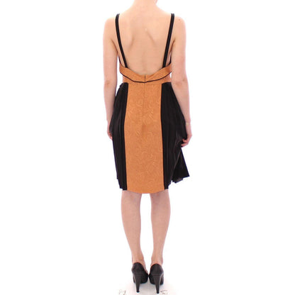FILOS Black Bronze Silk Sleeveless Above Sheath Dress Dresses
