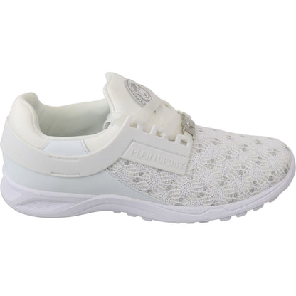 Philipp Plein White Polyester Casual Sneakers Shoes WOMAN SNEAKERS