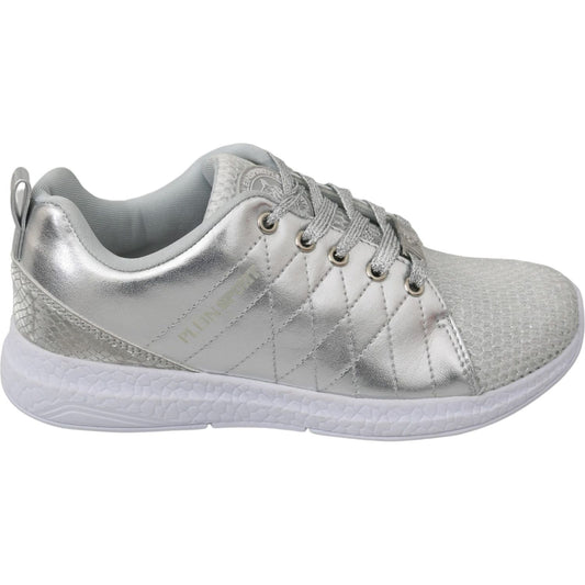 Philipp Plein Gisella Silver Polyester Sneakers Shoes LA7174-37