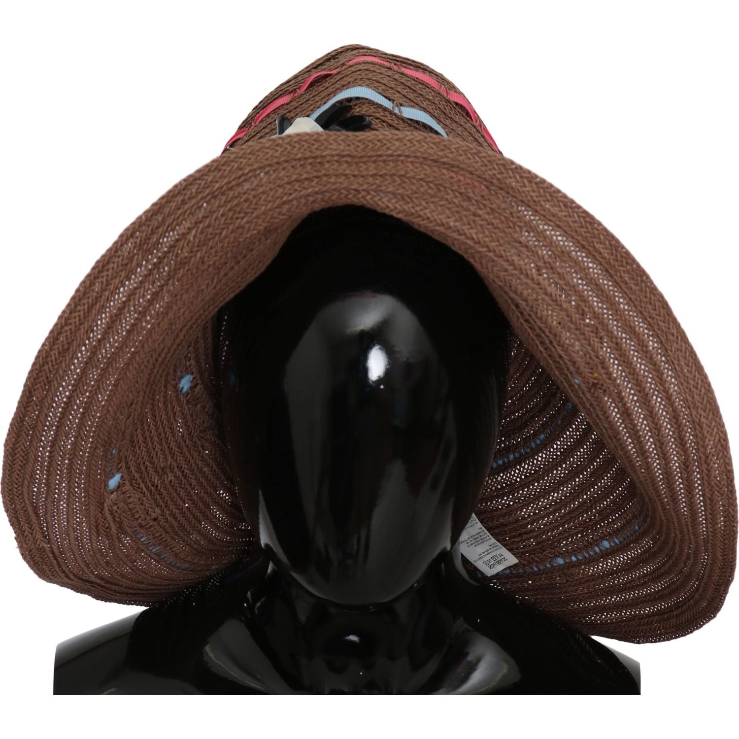 Dolce & Gabbana Brown Floral Wide Brim Straw Floppy Cap Hat