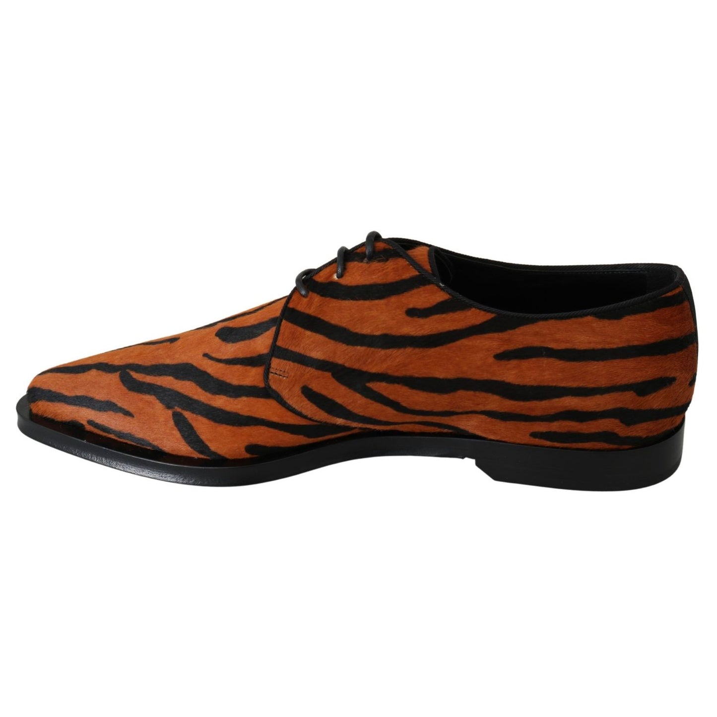 Dolce & Gabbana Orange Pony Hair Formal Dress Broque Shoes