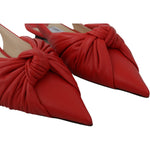 Jimmy Choo Chic Red Pointed Toe Leather Flats 191714981690