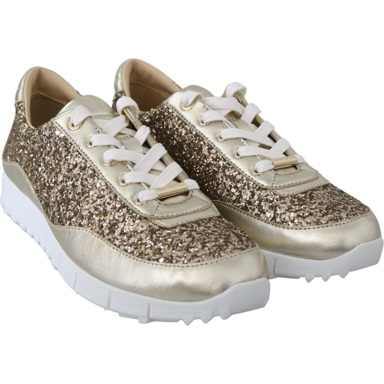 Jimmy Choo Gold Leather Antique Monza Sneakers
