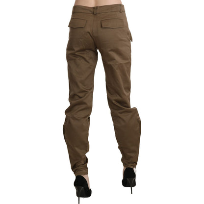 Ermanno Scervino Brown Mid Waist Straight Cotton Pants