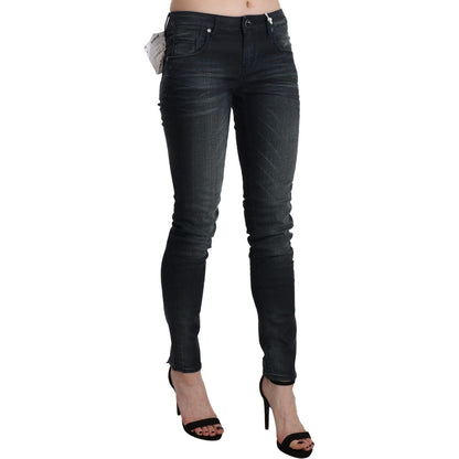 Acht Black Washed Low Waist Skinny Denim Trouser Jeans & Pants