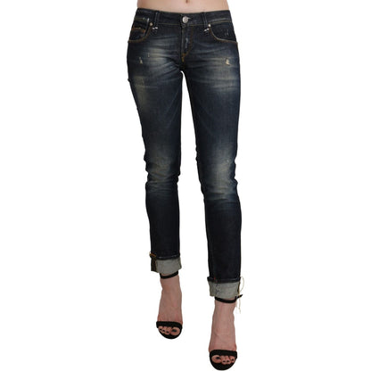 Acht Blue Washed Low Waist Skinny Cropped Denim Pant Jeans & Pants