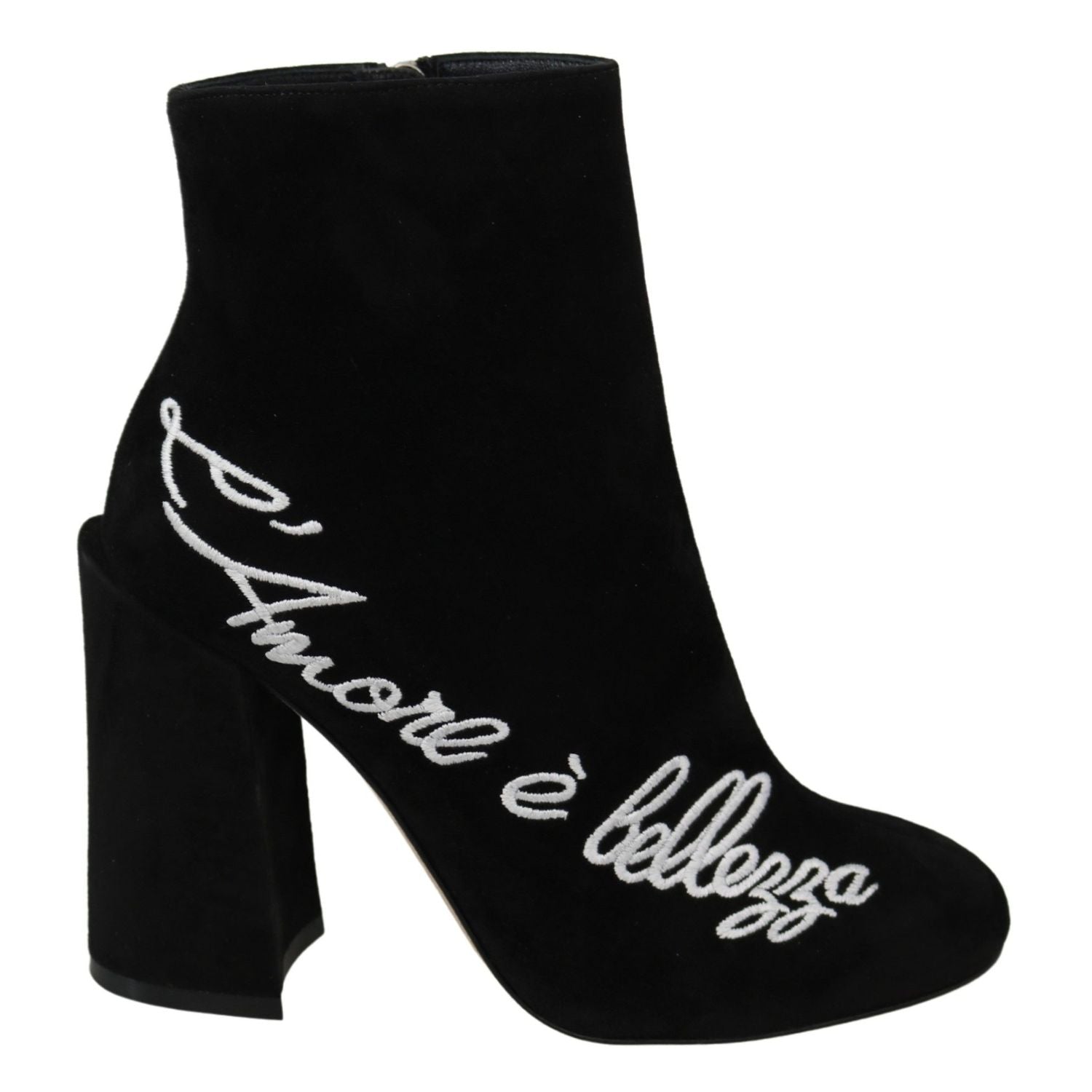 Dolce & Gabbana Black Suede L'Amore E'Bellezza Boots Shoes
