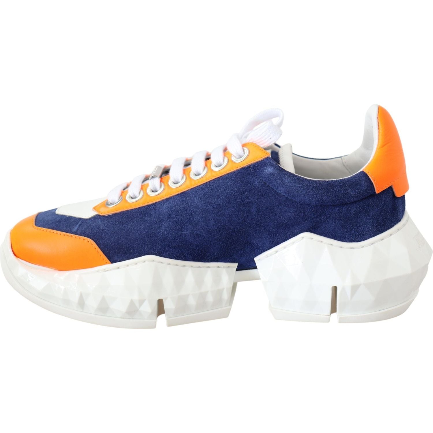 Jimmy Choo Diamond Blue Orange Leather Sneaker