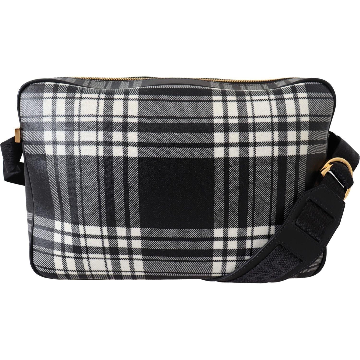 Versace Elegant Grey Leather Crossbody Bag