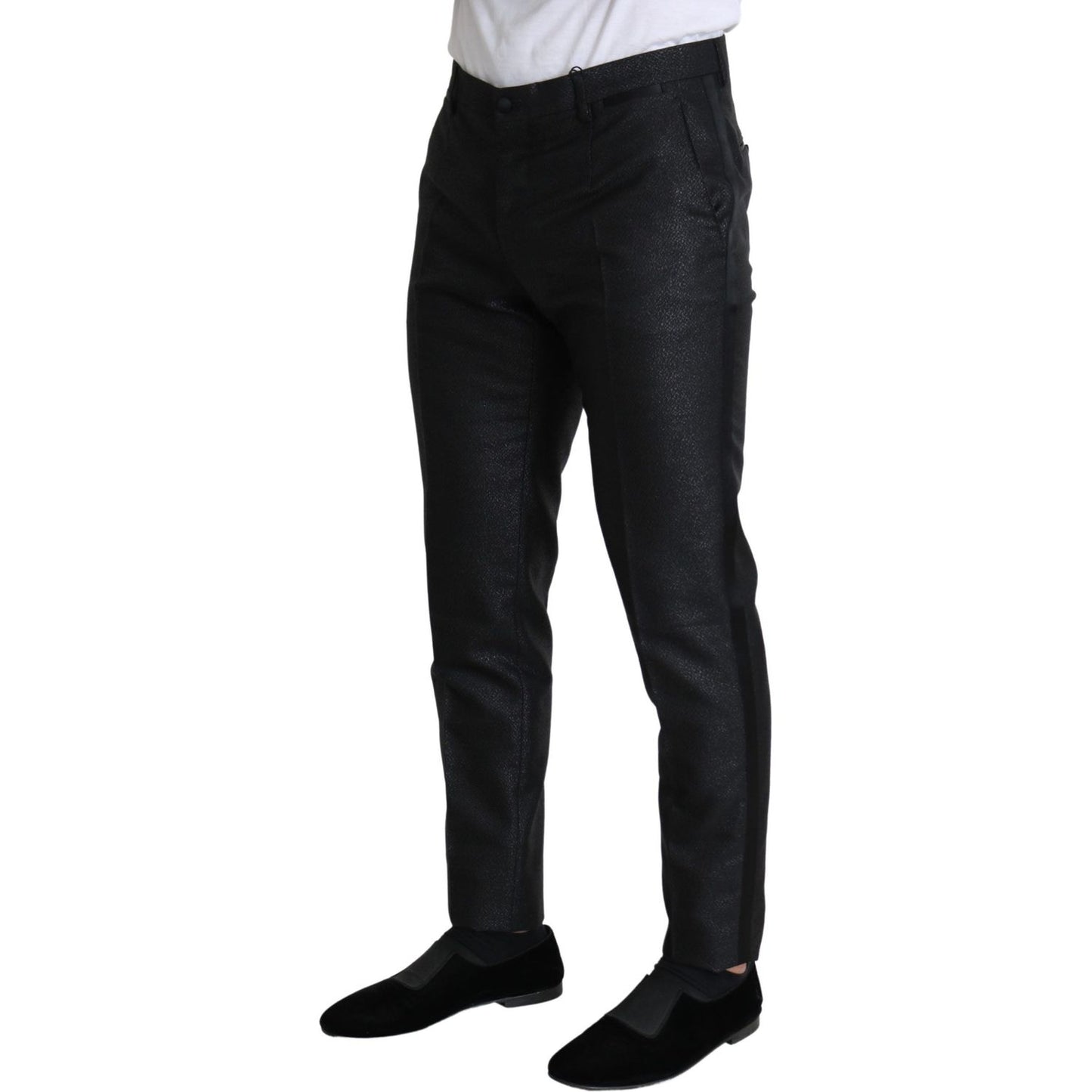 Dolce & Gabbana Black Metallic Skinny Trouser Dress Dolce & Gabbana