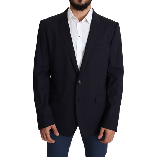 Dolce & Gabbana Black Wool Stretch Men Coat MARTINI Blazer