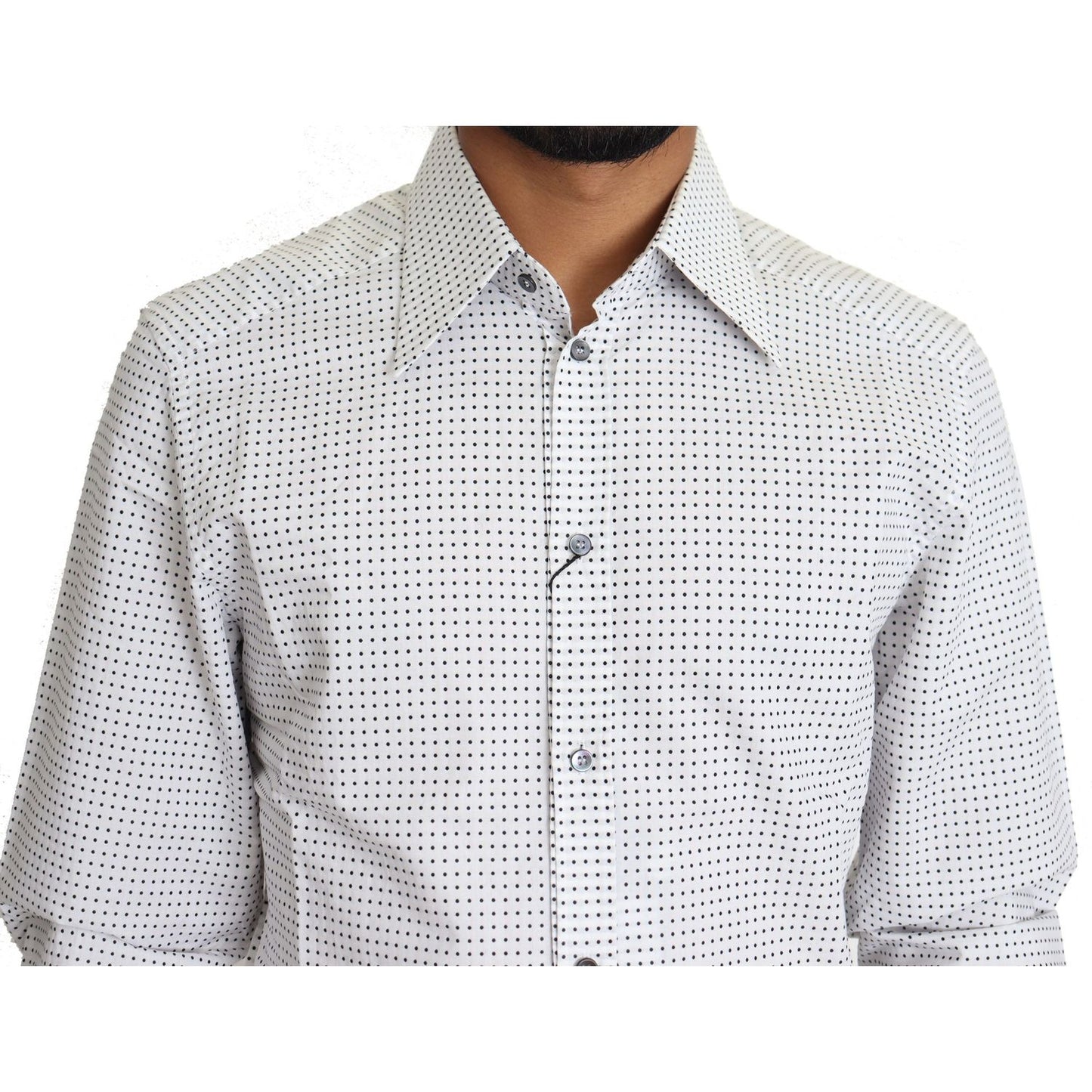 Dolce & Gabbana Black White Polka Dots Dress Shirt Dolce & Gabbana