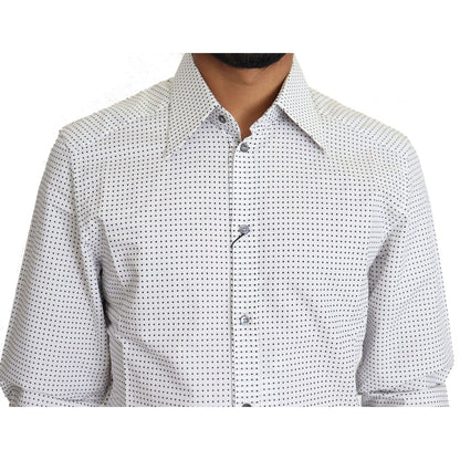 Dolce & Gabbana Black White Polka Dots Dress Shirt Dolce & Gabbana