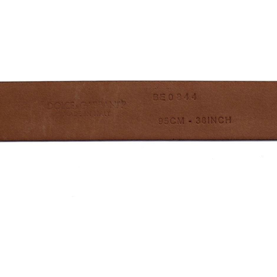 Dolce & Gabbana Purple Leather Logo Cintura Gürtel Belt GSB10276-75