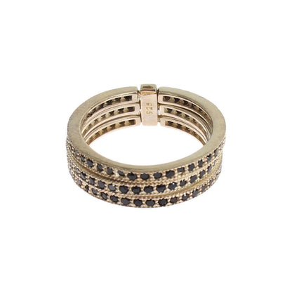 Nialaya Black CZ 925 Sterling Silver Womens Ring Ring