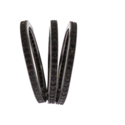 Nialaya Black CZ 925 Sterling Silver Womens Ring