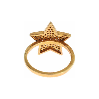 Nialaya Star Gold 925 Silver Womens Clear Ring Ring