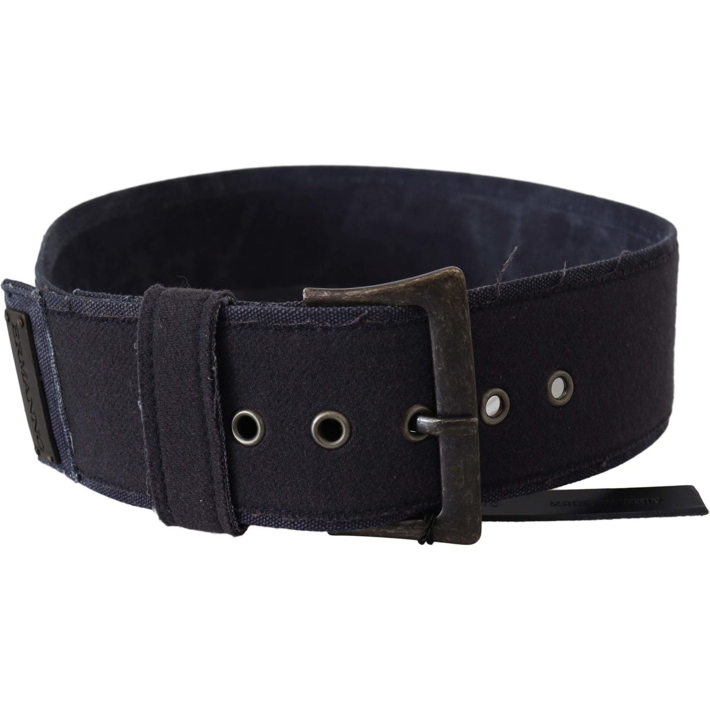 Ermanno Scervino Black Leather Wide Buckle Waist Luxury Belt Belt