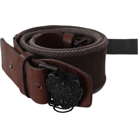 Ermanno Scervino Dark Brown Leather Wide Buckle Waist Belt Belt