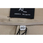 Andrea Incontri Brown Silk Solid Mini Pleated Skirt GSS10715-3