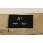 Andrea Incontri Brown Silk Solid Mini Pleated Skirt GSS10715-3