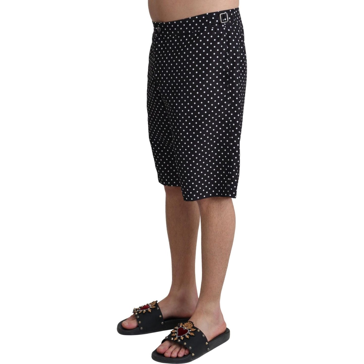Dolce & Gabbana Black Polka Dots Beachwear Shorts Swimwear Dolce & Gabbana