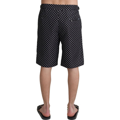 Dolce & Gabbana Black Polka Dots Beachwear Shorts Swimwear Dolce & Gabbana