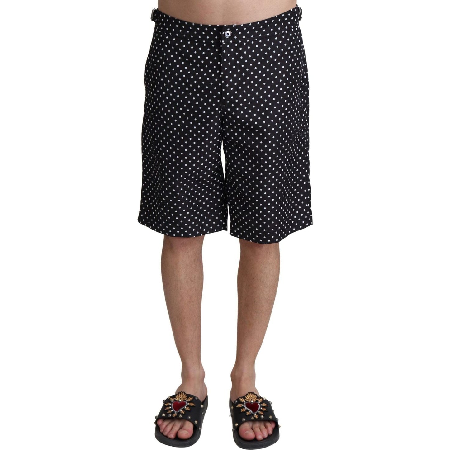 Dolce & Gabbana Black Polka Dots Beachwear Shorts Swimwear Dolce & Gabbana