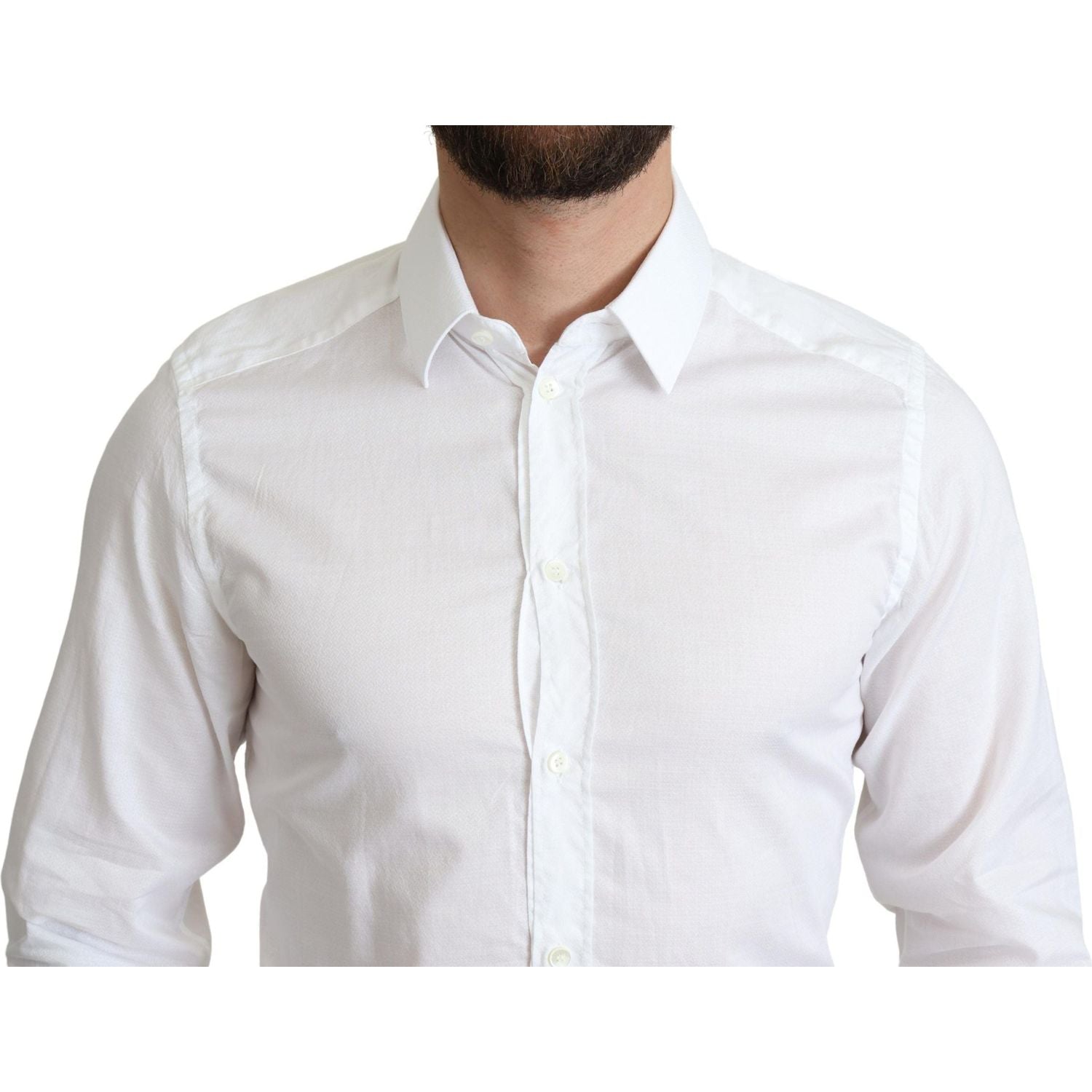 Dolce & Gabbana White Cotton Long Sleeves Formal Shirt