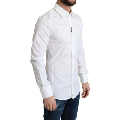 Dolce & Gabbana White Cotton Stretch Men Formal SICILIA Shirt Dolce & Gabbana
