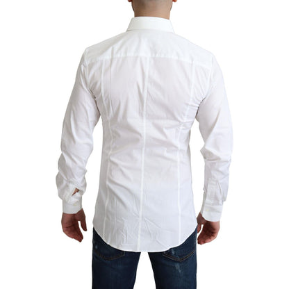 Dolce & Gabbana White Cotton Stretch Men Formal SICILIA Shirt Dolce & Gabbana