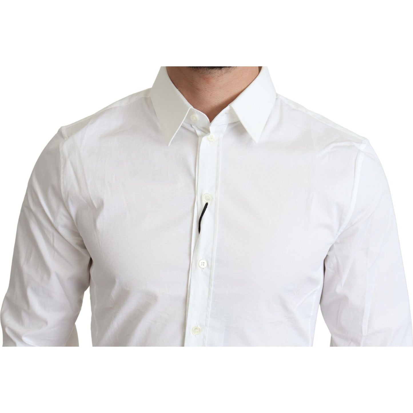 Dolce & Gabbana White Cotton Stretch Men Formal SICILIA Shirt Dolce & Gabbana