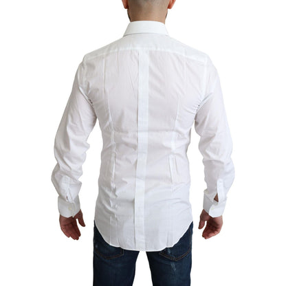 Dolce & Gabbana White Pure Cotton Men Dress Formal Shirt Dolce & Gabbana